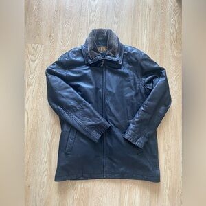 Mens dark brown vintage leather jacket size S